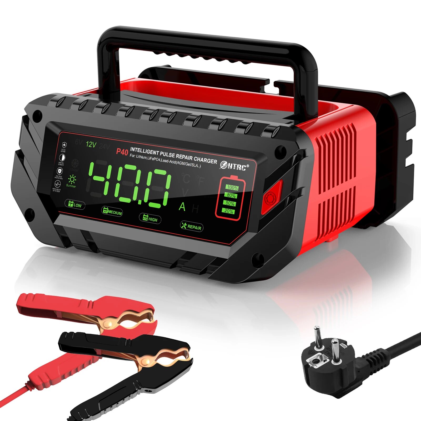 Зарядное устройство 480 Вт 6/12/24В 40А EU Plug