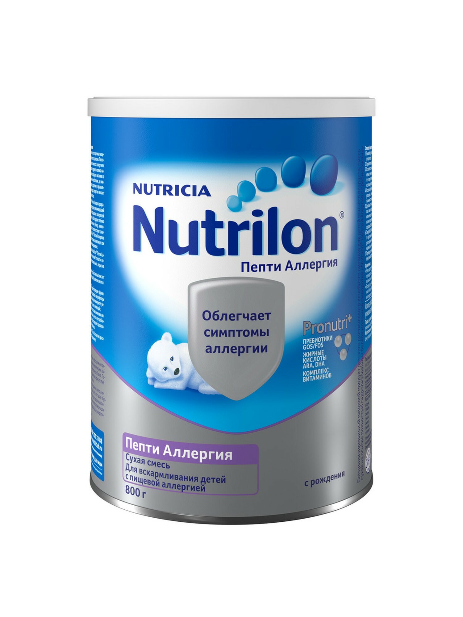 NUTRILON пепти аллергия СУХ смесь ДЕТ 800,0 — Смесь сухая детская для кормления банка банка 800 г.