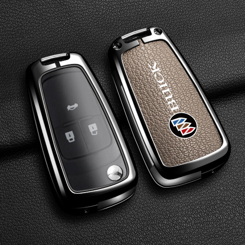 Чехол для ключа Buick для Encore Plus/Avenir/Verano Pro - овальная текстура, коричневый с зажимом B01
