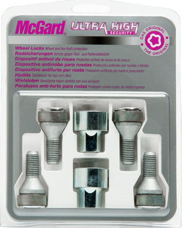 Болты-секретки McGard 37269SL М12х1.25 длина стержня резьбовой части L29.2mm, общаяя длина 52,8mm, конус, кл.19mm, 2 ключа, вращающееся кольцо,