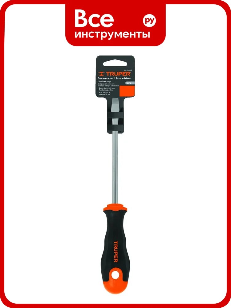 Шлицевая отвертка Truper DR-1/4X4B 13998