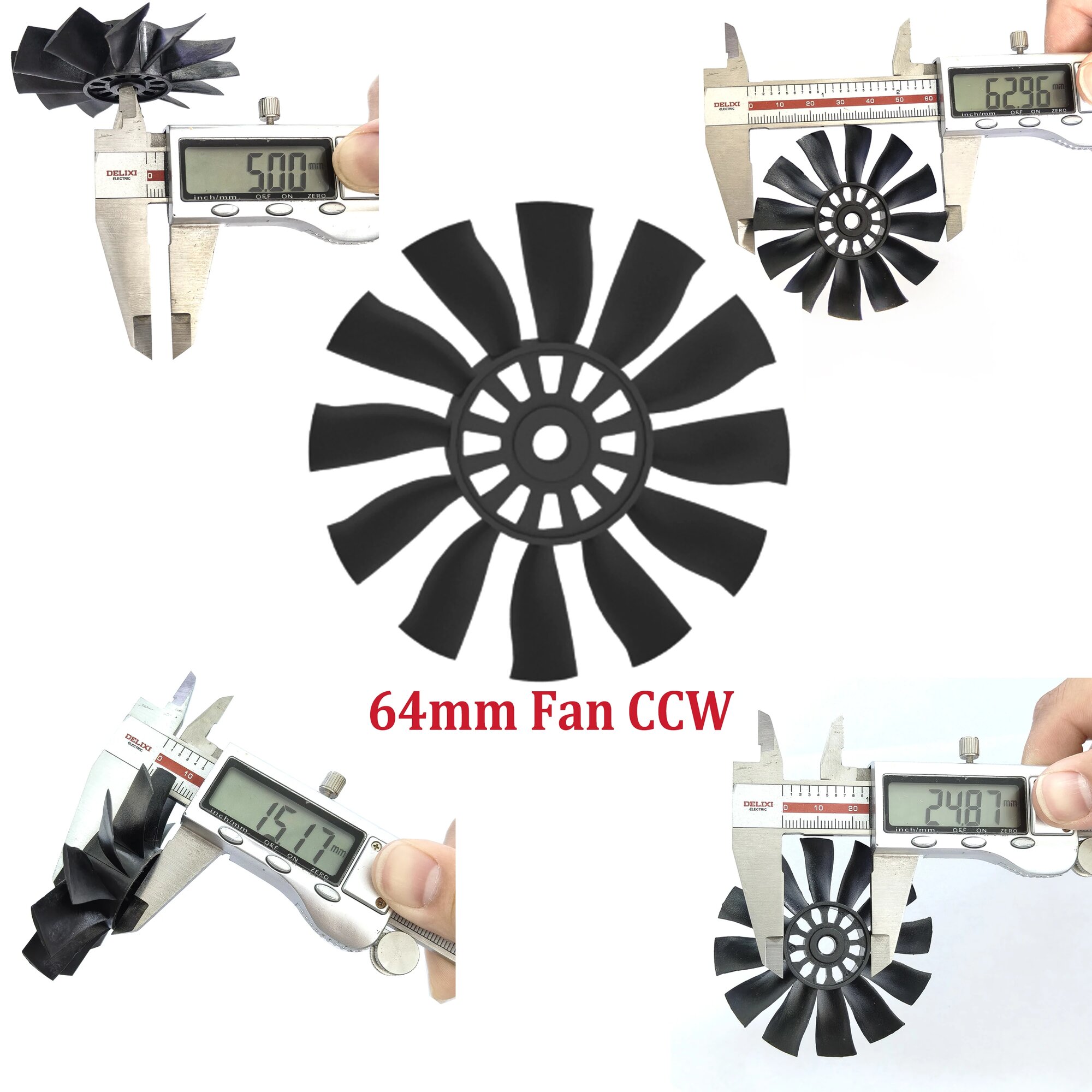 Вентиляторы 70 мм, 64 мм, 50 мм (CW/CCW), 12 лопастей для QX-MOTOR EDF, мощные вентиляторы, запчасти для DIY-проектов