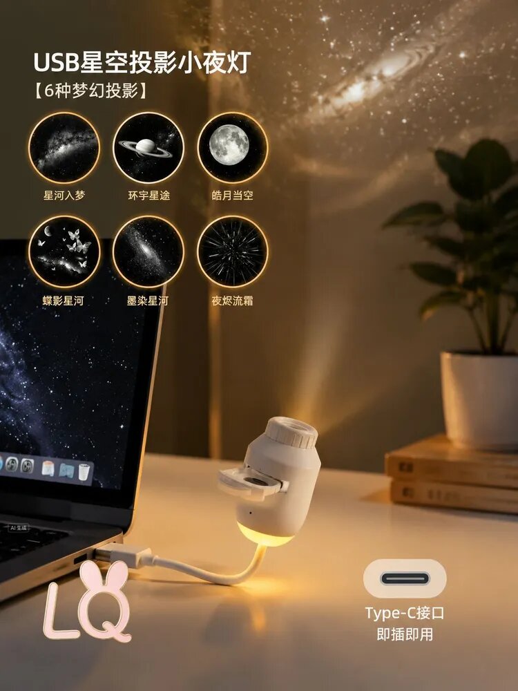 USB ночник-проектор звездного неба, 5 слайдов