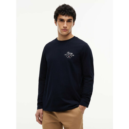 фото Лонгслив tommy hilfiger, 1 шт., размер 2xl, , синий