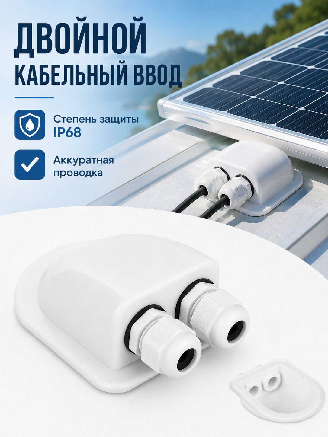 Комплект регулируемых кронштейнов для крепления солнечных панелей на крыше для караванов, автодомов, лодок и кемперов. Прочный и практичный.