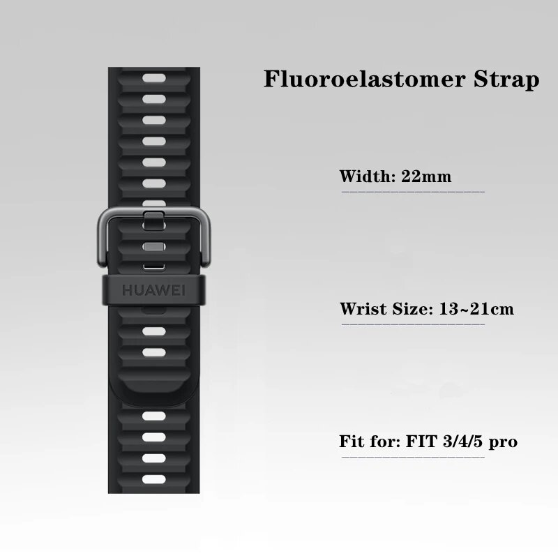 Ремешок Huawei FIT 3/4/4 Pro/5/5 Pro, 22mm, черный