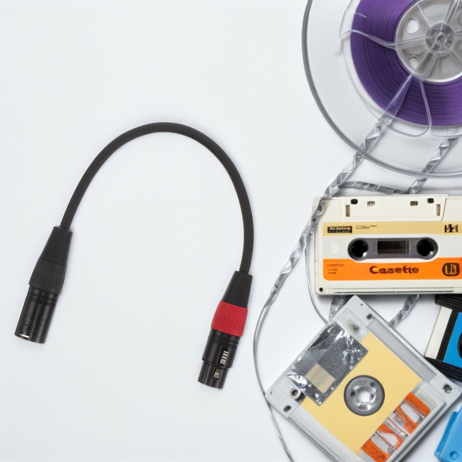 Аудио адаптерный кабель xlr 3-фем 5-мейл с двойным экранированием из пластика и меди для домашней студии 0.3 м