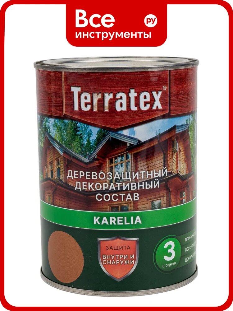 Деревозащитный декоративный состав терратекс орех, 0.75 кг, 1 л ЭК000136989