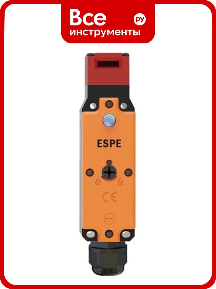 Замок безопасности ESPE SLM11-CPM3 Корпус полиамид 66 Мех блок / Электр разблок 24В 1НЗ / 1НЗ Головка пластик к/ввод M16 разбл. сзади-нет 08-00022625