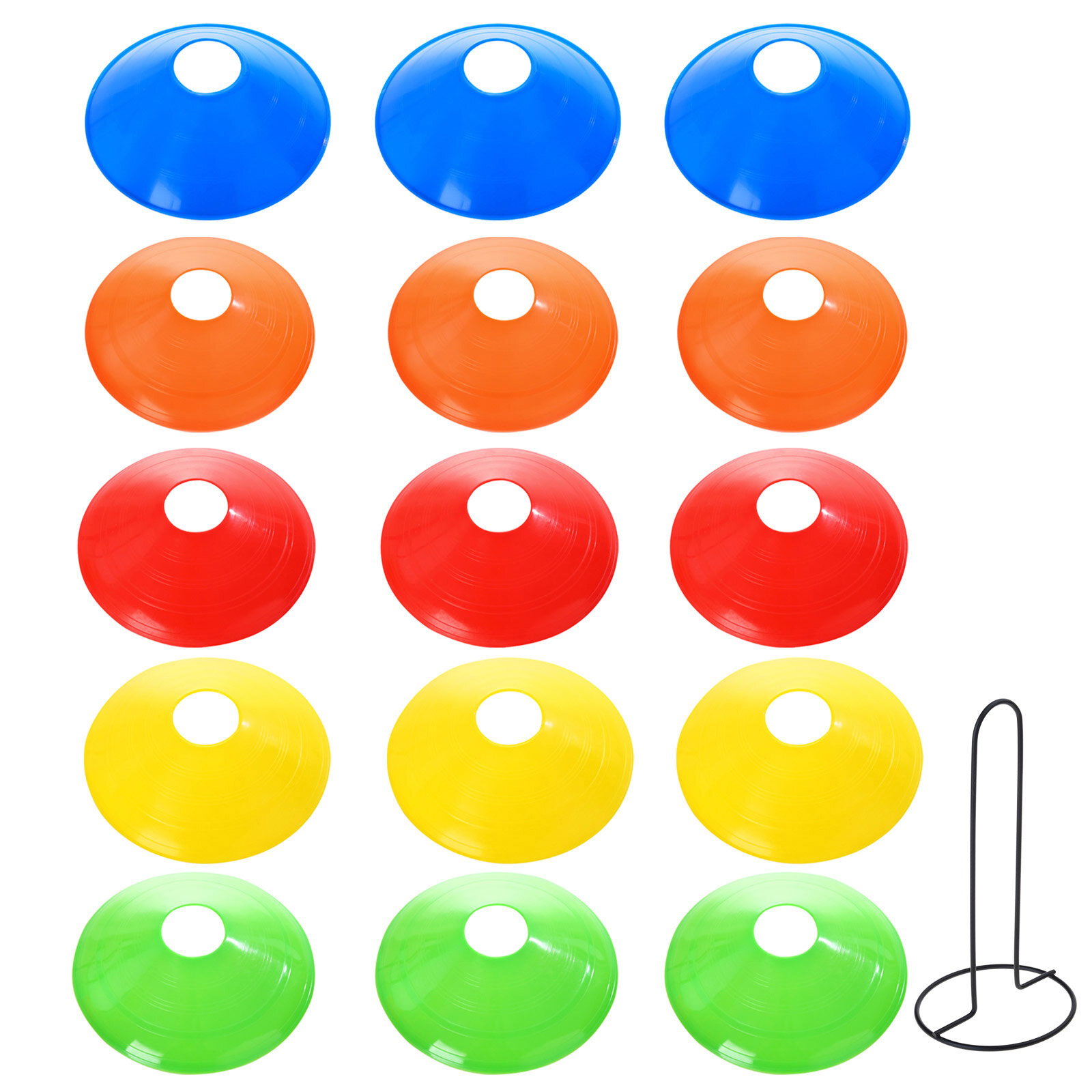 15pcs Soccer Training Cones Disc с металлическими
