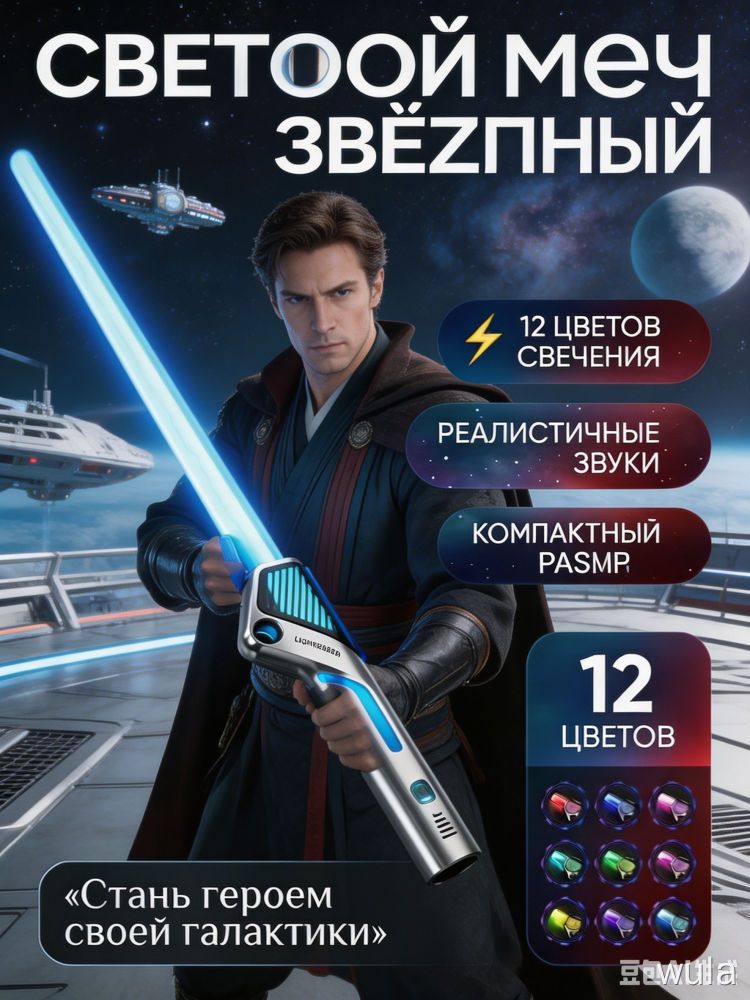 Световой меч с подсветкой и звуком