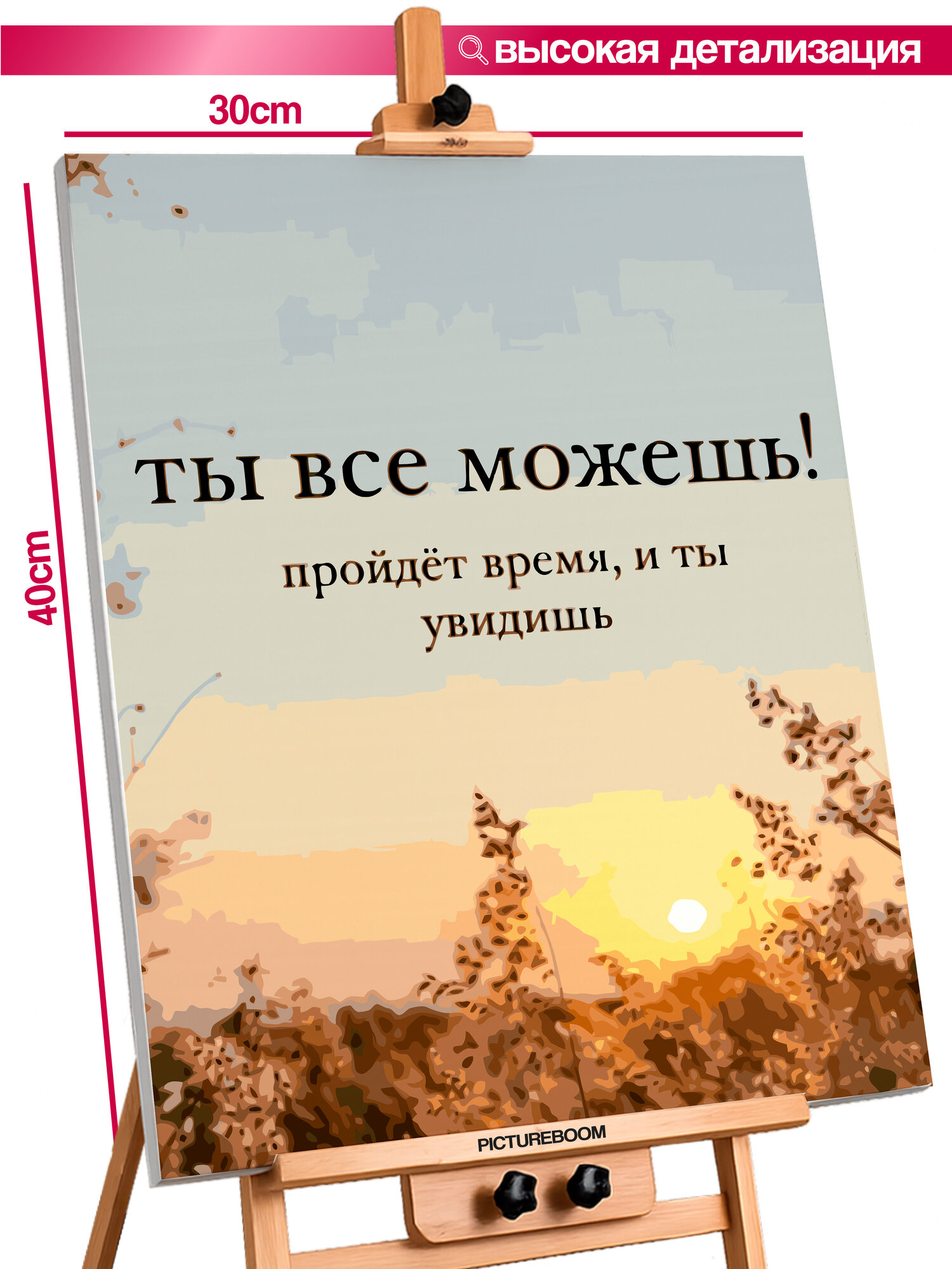 Картина по номерам на подрамнике PICTUREBOOM 30x40 Цитата "Ты всё можешь!"