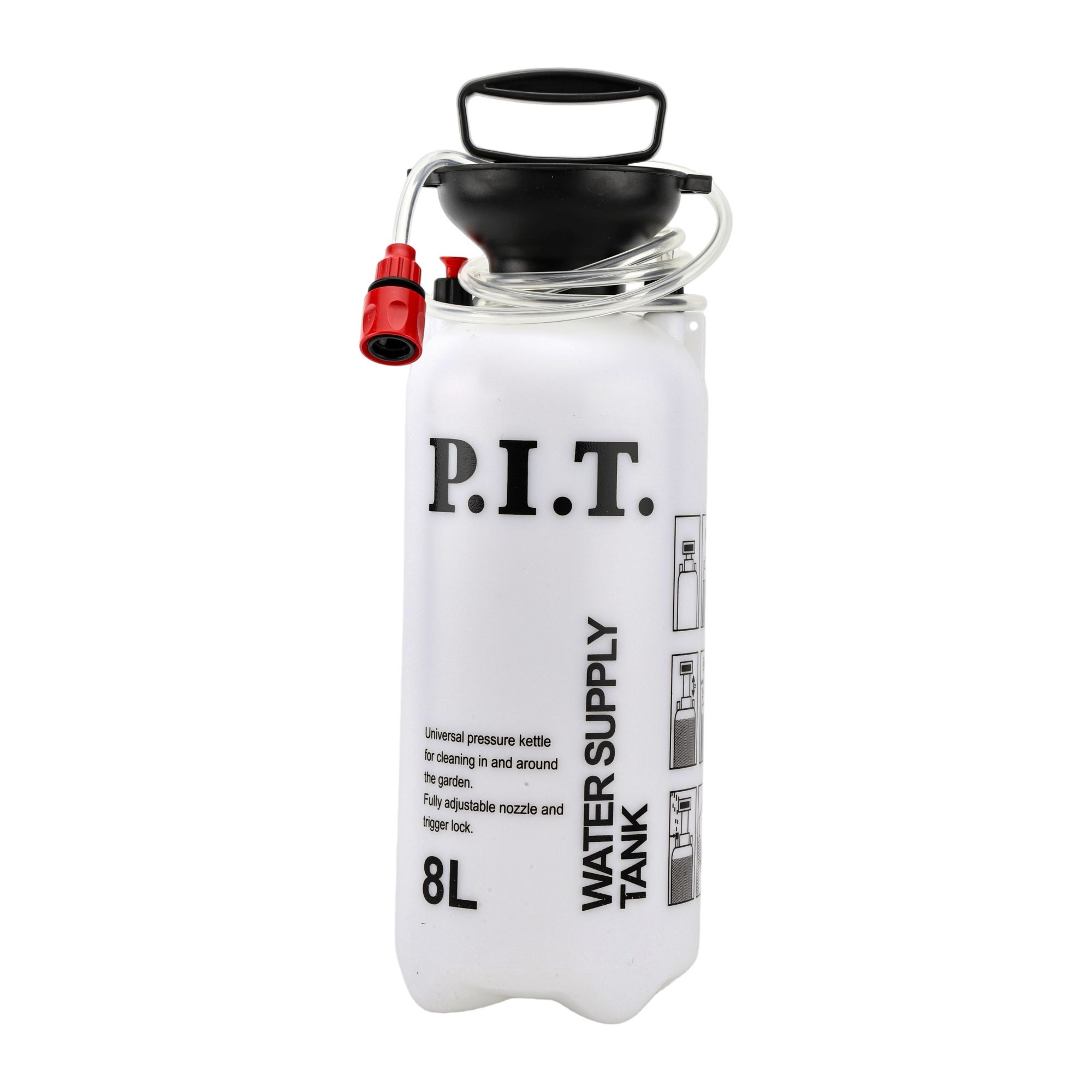Бак для подачи воды P.I.T. HPRS01-0008 (8 л, шланг 2,0м, коннектор, ремень, клапан сброса давления)