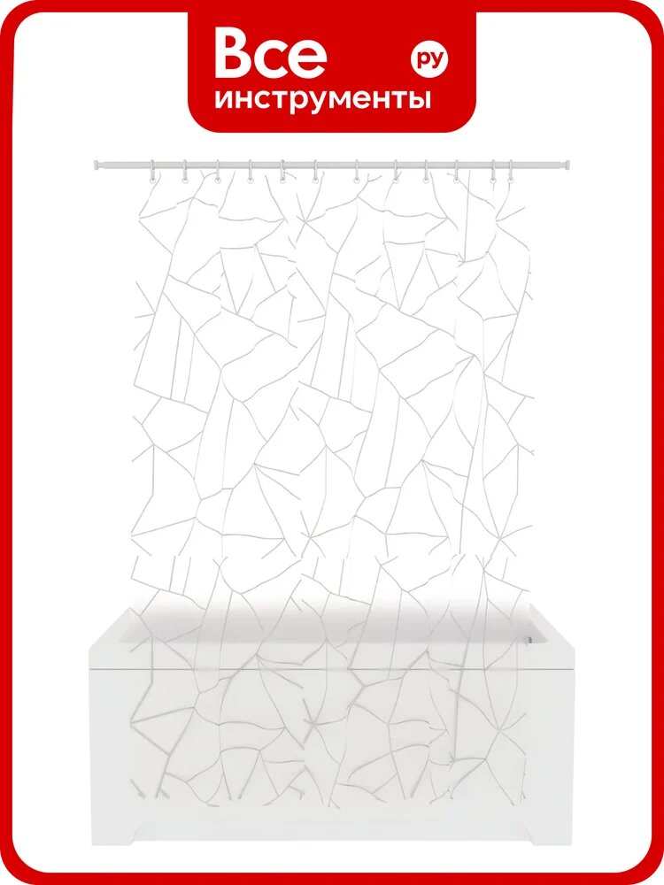 Шторка для ванной комнаты Fora PEVA "SILVER GLASS" 200x180 FOR-PV15