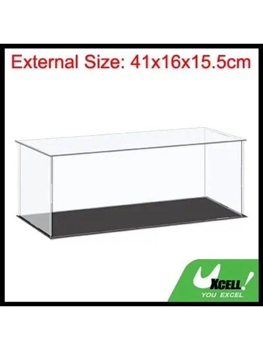 Прозрачный акриловый бокс для коллекций, 41x16x15.5 см, защита от пыли, для поделок и коллекций