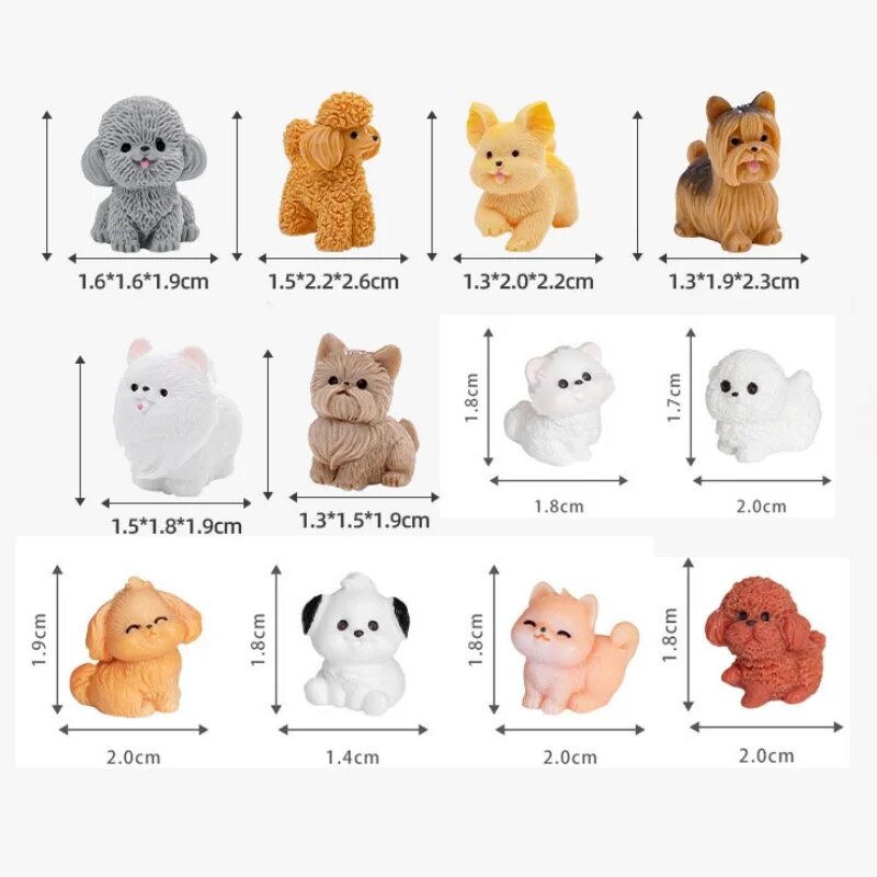 Миниатюрные фигурки собак из резины MOVING FOREST 12 шт