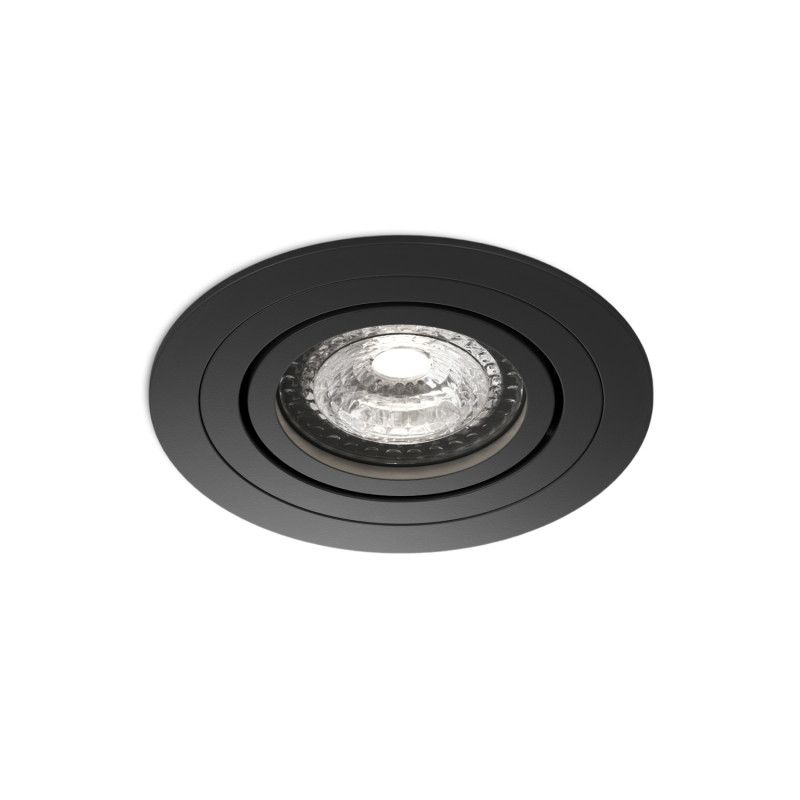 Denkirs (Денкирс) Встраиваемый светильник PRIME, круглый, GU5.3, до 15 Вт, LED, IP20, черный, алюминий DK-DH2020-BK