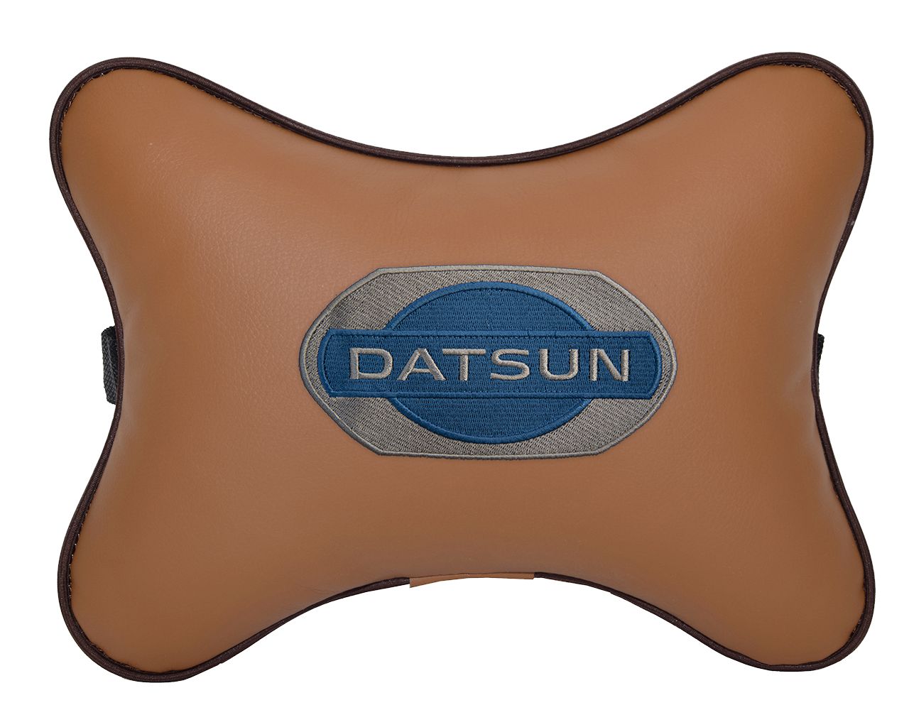 Подушка на подголовник автомобильная с эффектом "памяти" рыжая экокожа DATSUN