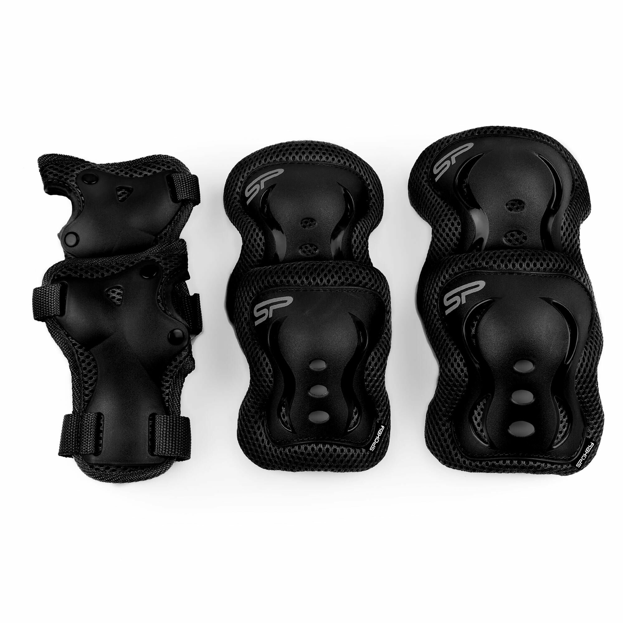 Набор детских накладок Spokey SHIELD, Decathlon, Цвет: Черное, Размер: L