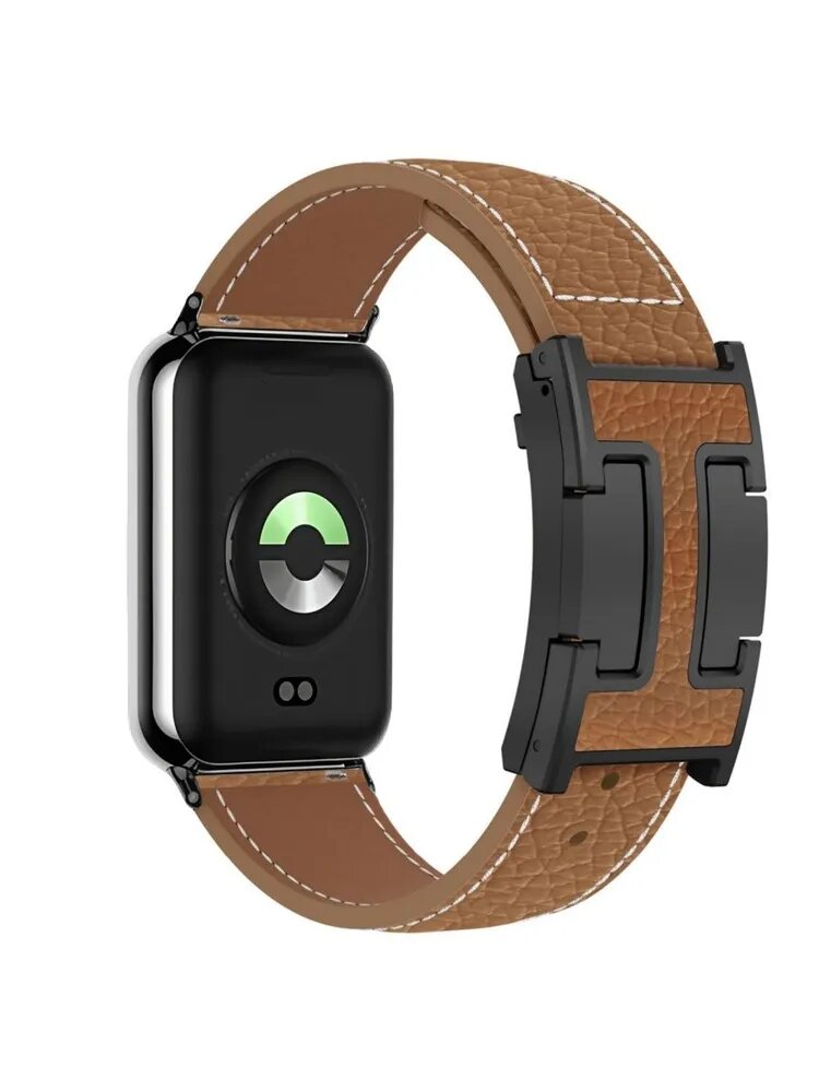 Кожаный магнитный ремешок для 22мм смарт-часов Xiaomi Smart Band 10/ 9/ 8 Pro, Redmi Watch 6/ 5/ 4, дизайн H-образная застёжка , легкая роскошьмодный стиль, Hermes