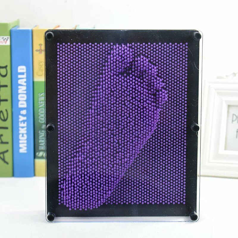 Набор для творчества 3D Pin Art с рельефным отпечатком руки, фиолетовый цвет, дополнительный большой размер (25x20x5.5