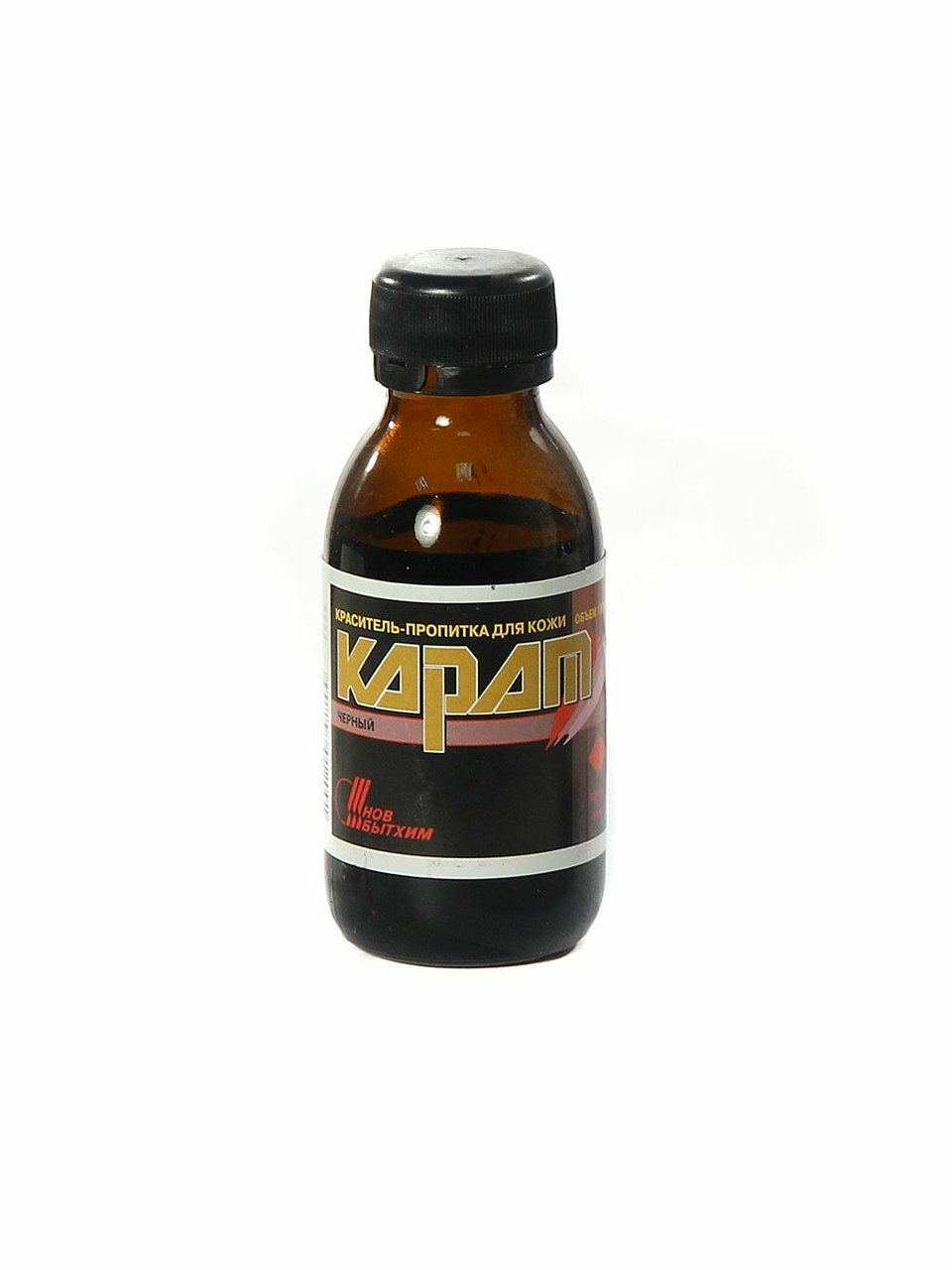Краска-пропитка Карат для изделий из кожи, черная, объем 100 мл, средство для ухода за обувью, производство Россия