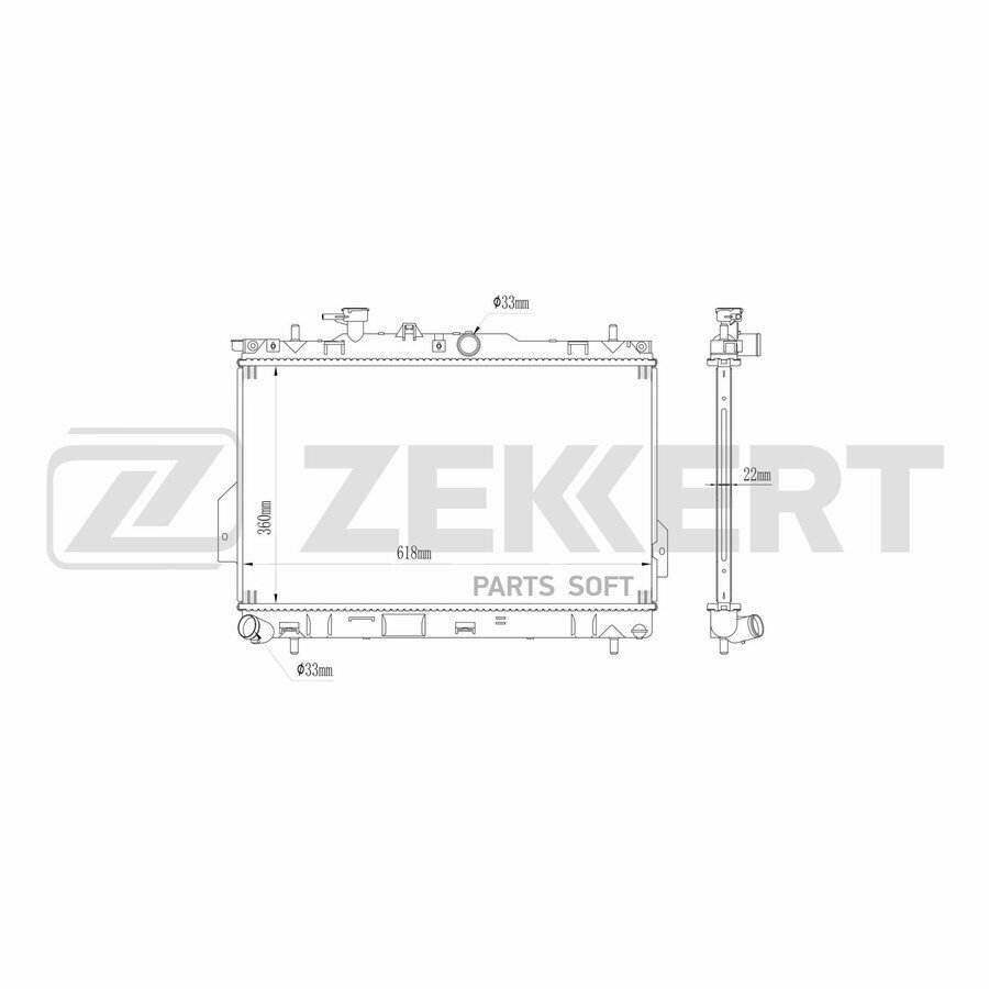 ZEKKERT MK-1706 Радиатор охлаждения двигателя Hyundai Matrix 01- ()
