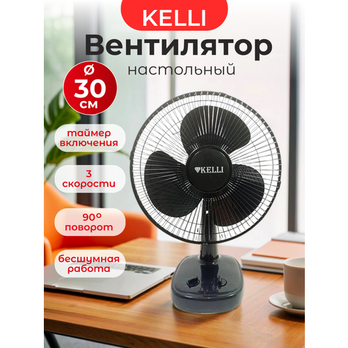 фото Настольный вентилятор kelli kl-1012 белый