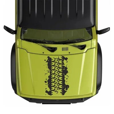 Наклейка на капот Suzuki Jimny, черная, Off Road, 4X4