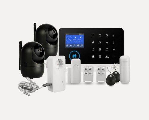 Изображение товара Комплект GSM/Wi-Fi сигнализация с видеонаблюдением и WiFi розеткой с датчиком температуры: Страж Око+ и 2x HDcom 288Bl-ASW5 и Strazh W130-T (W4220RU)