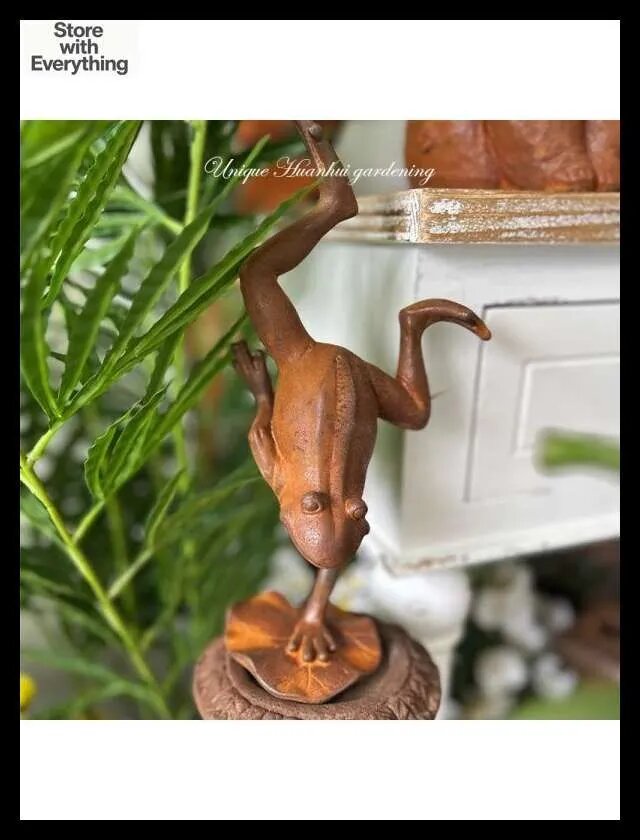 Фигурка садовая Лягушка металлическая, светло-коричневая, ручная работа, Китай