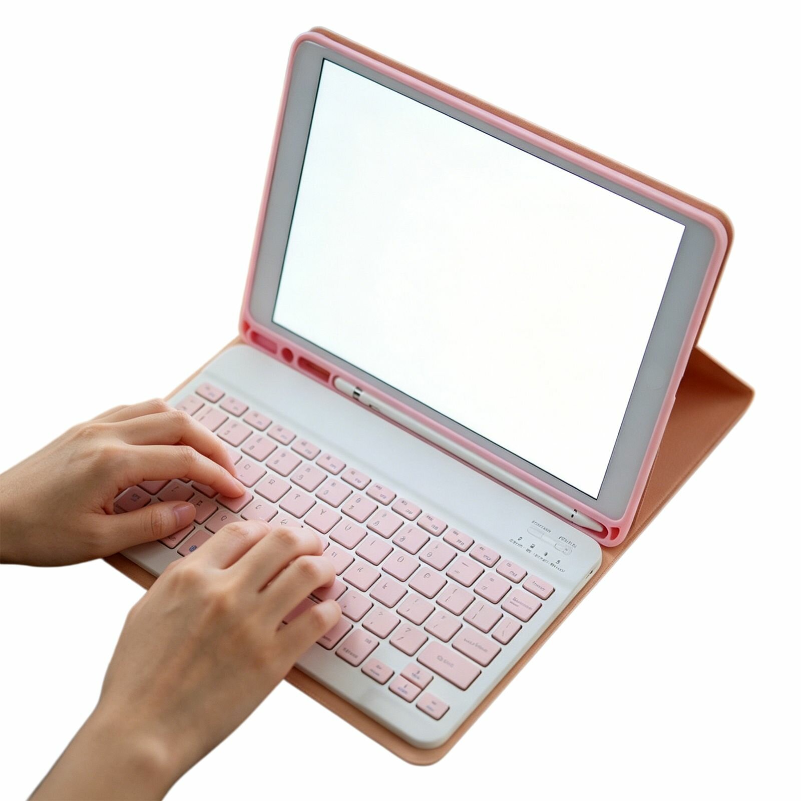 Чехол-клавиатура для iPad Air/Pro 10,2"/10,5", розовый, Bluetooth, отсек для стилуса