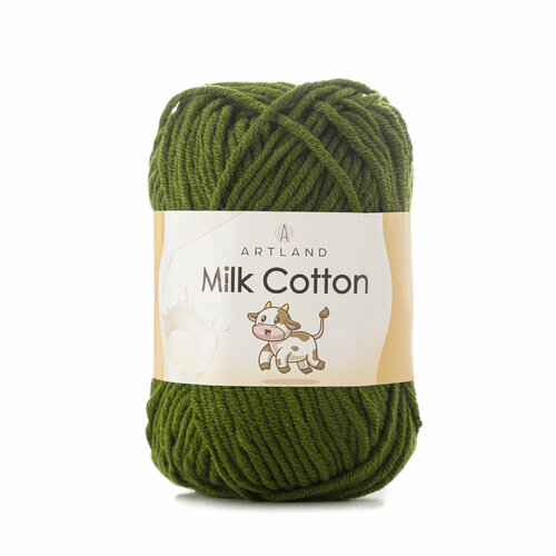 Пряжа для вязания Milk Cotton Artland 2 мотка (100 м, 50 гр), цвет 26 хаки