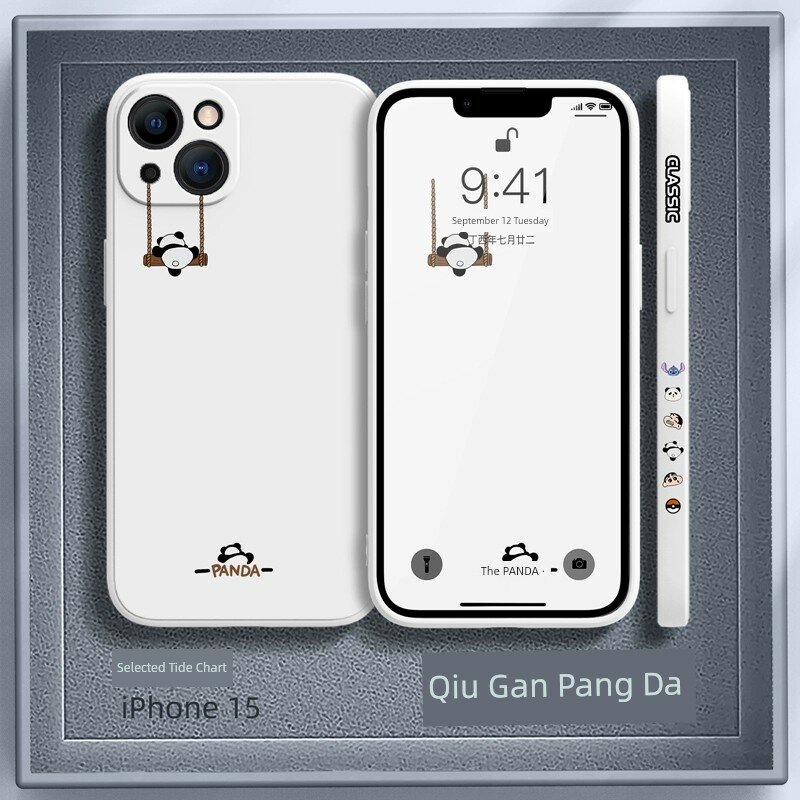 IPhone 16 Pro Max Жидкий силиконовый чехол с прямым краем, цвет античный белый, премиальная защита для мобильного