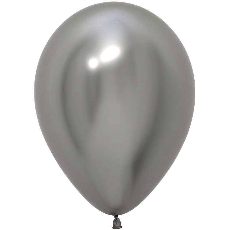 Воздушные шары Sempertex Reflex Серебро (981), хром, 5"/13 см, латексные, 50 шт
