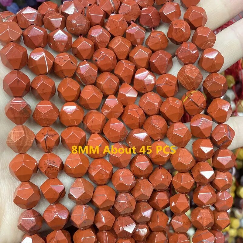 Бусины из красной яшмы SYSRXLR 8MM About 45 PCS