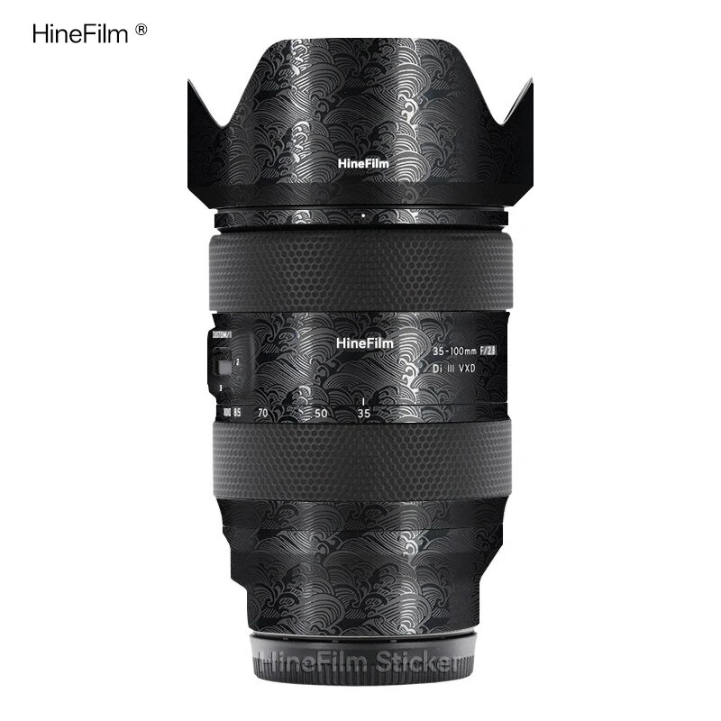 Наклейка Hinefilm для объектива Tamron 35-100mm F2.8 Sony, Black Wave