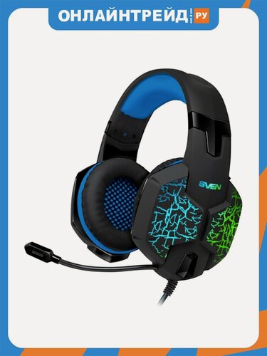 Изображение товара Игровые наушники Sven AP-U980MV, проводные (USB), черный-синий