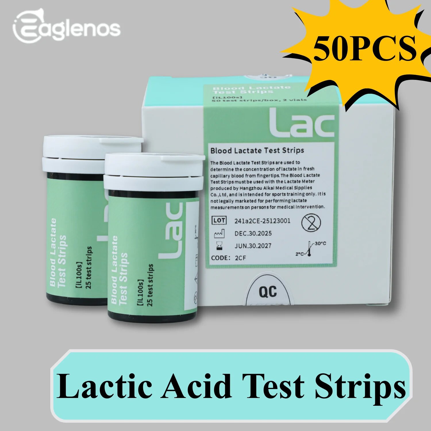 Тест-полоски для молочной кислоты Lactic Acid 50шт
