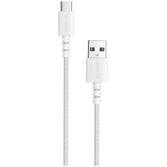 Кабель Anker A8022, USB-C - USB-A, 0.9 м, в оплетке, 3 A, белый (a8022h21)