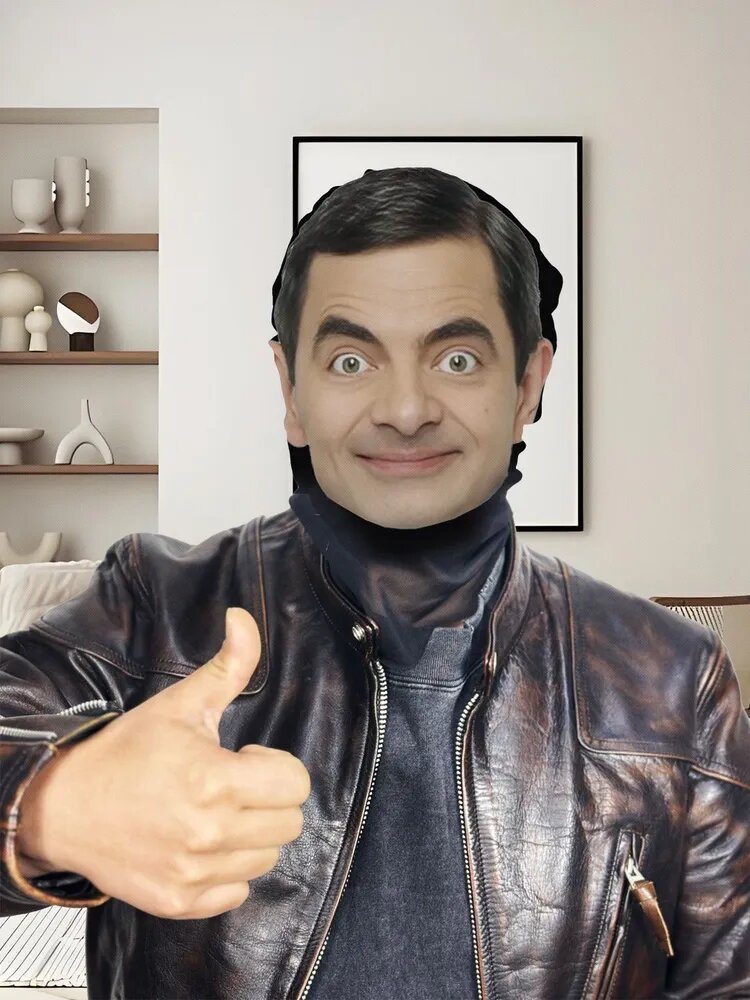 3D маска-балаклава с принтом Mr. Bean, черная