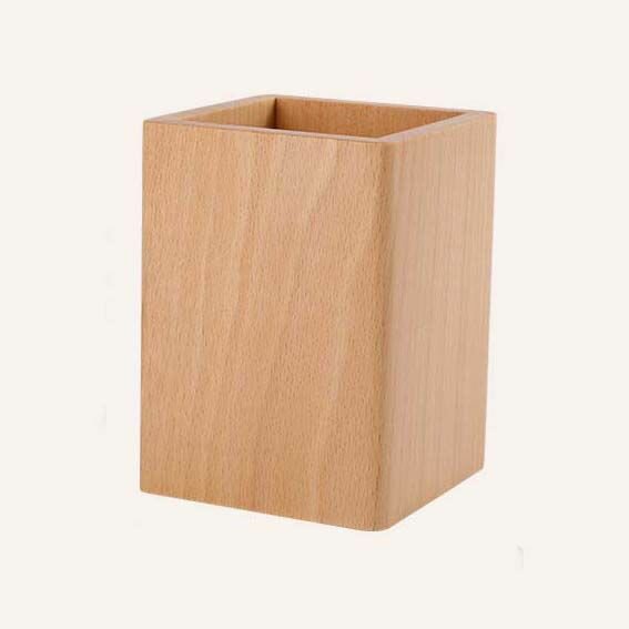 Органайзер для ручек из бука, 8x8x10 см, деревянная коробка для канцелярии в офис или дом