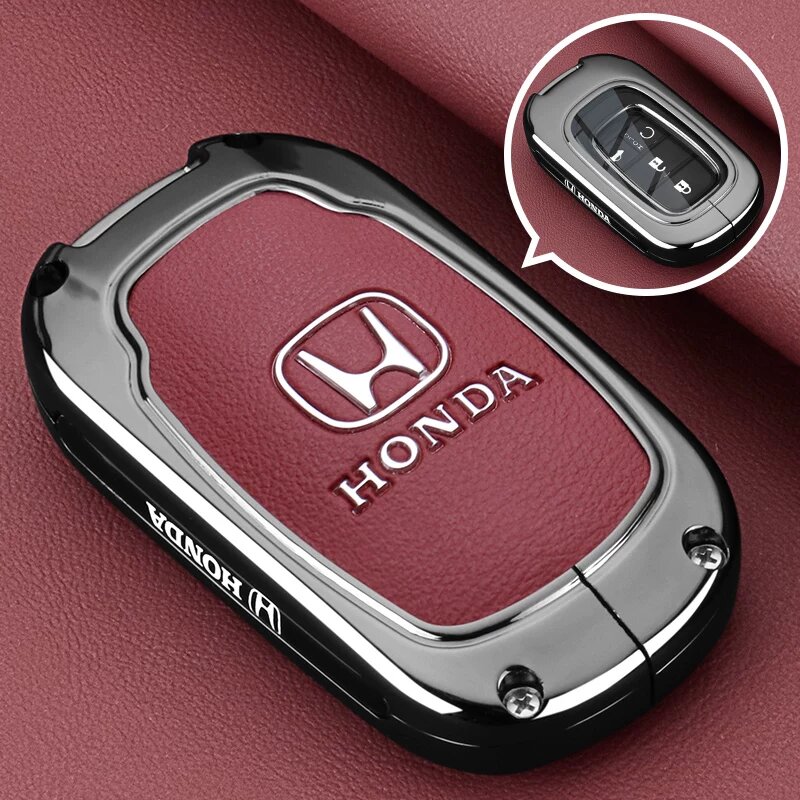 Чехол для ключей Honda Odyssey 2026, красная кожа с металлическим корпусом, одиночный чехол без клипсы для Acura ELX