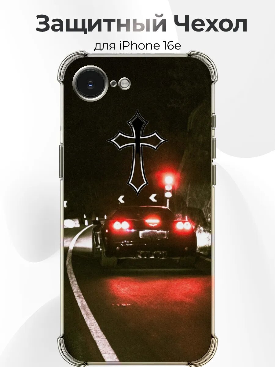 Чехол на iPhone 16e черный Corvette C6