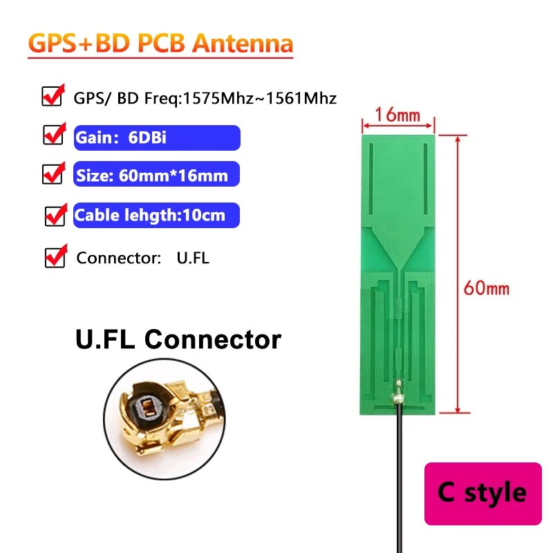 DIXSG Alo-01 Внутренняя GPS BD антенна WiFi 8 dBi