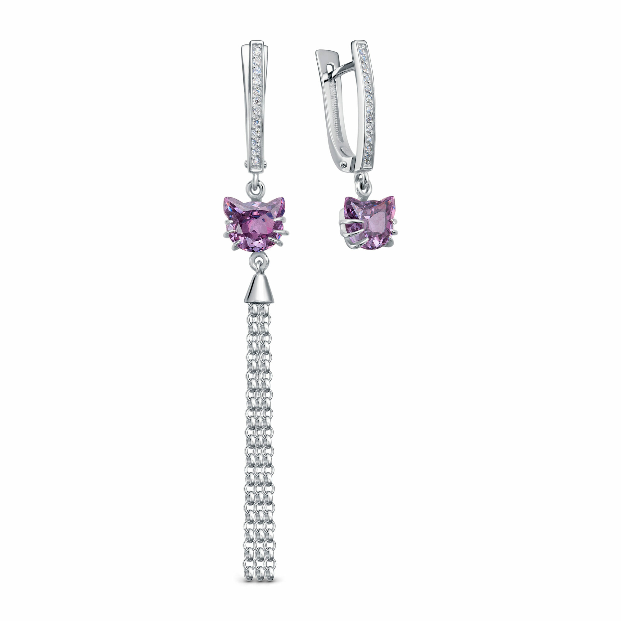 Серьги KABAROVSKY, серебро, 925 проба, фианит