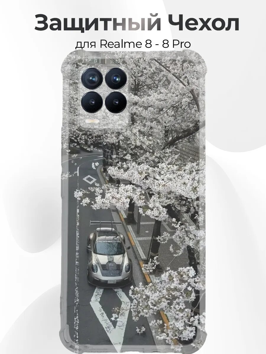 Чехол на Realme 8 Porsche 911 GT3 RS 992 в сакуре