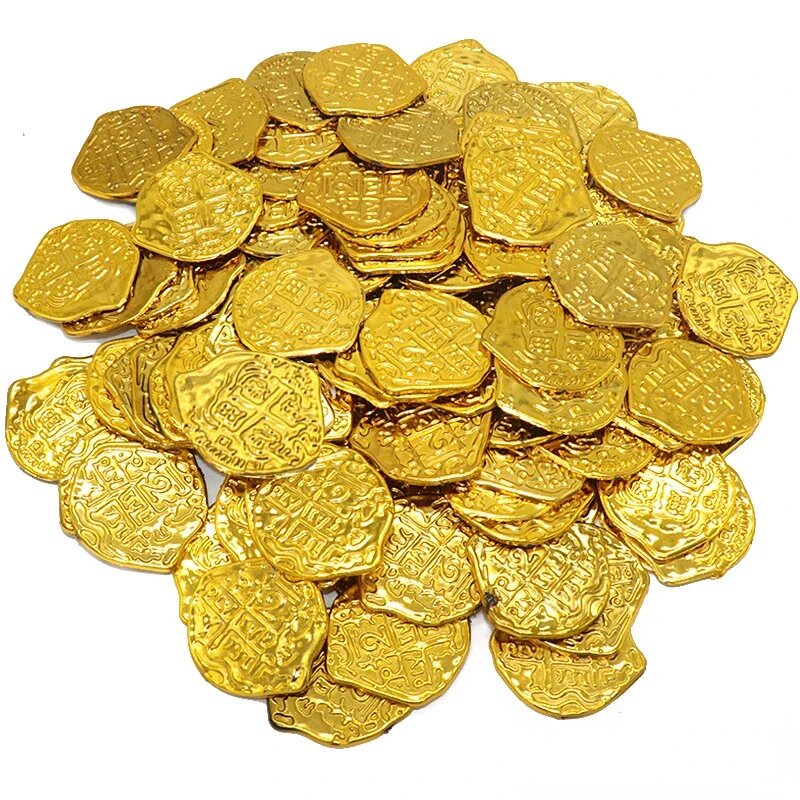 Пластиковые пиратские монеты, gold