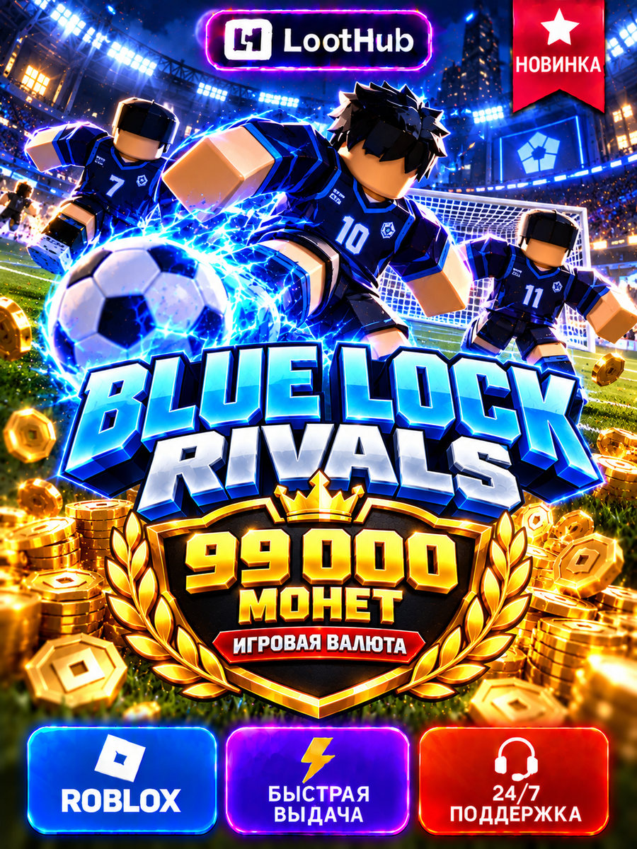 Roblox Blue Lock Rivals Блю Лок Райвалс Синяя тюрьма 99 000 монет 99000 Cash код активации Роблокс