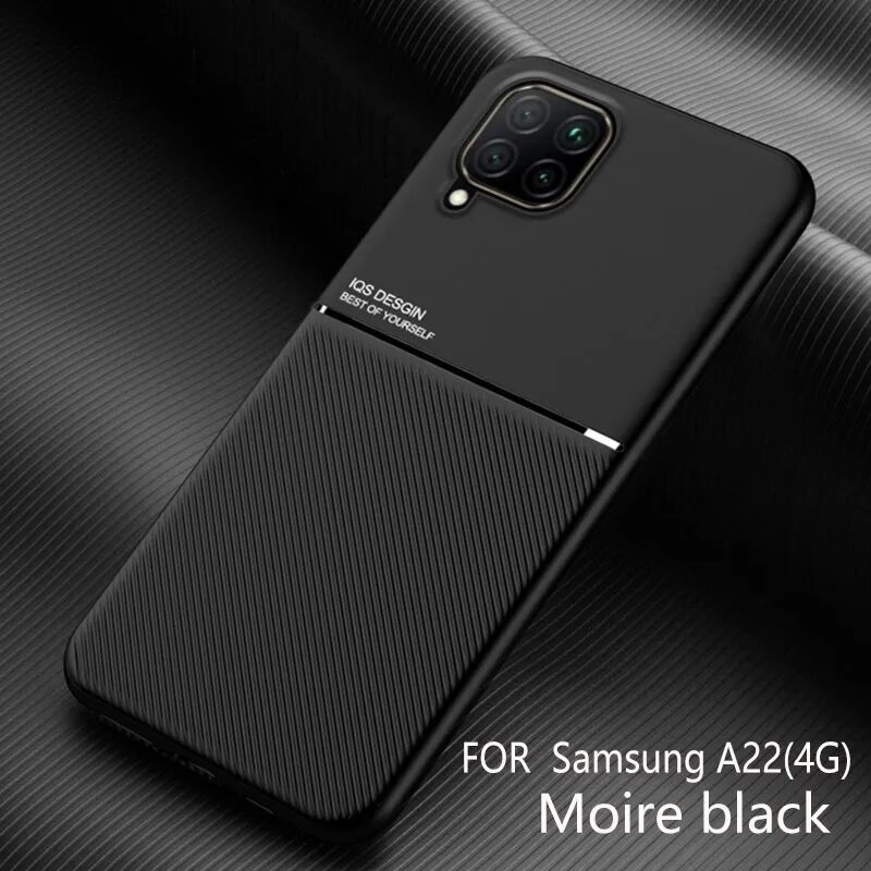 FASNYA Чехол из деловой кожи для Samsung Galaxy A22 4G/M32 (Самсунг Галакси A22 4G/M32) с магнитным автомобильным держателем, тонкий защитный чехол для смартфона